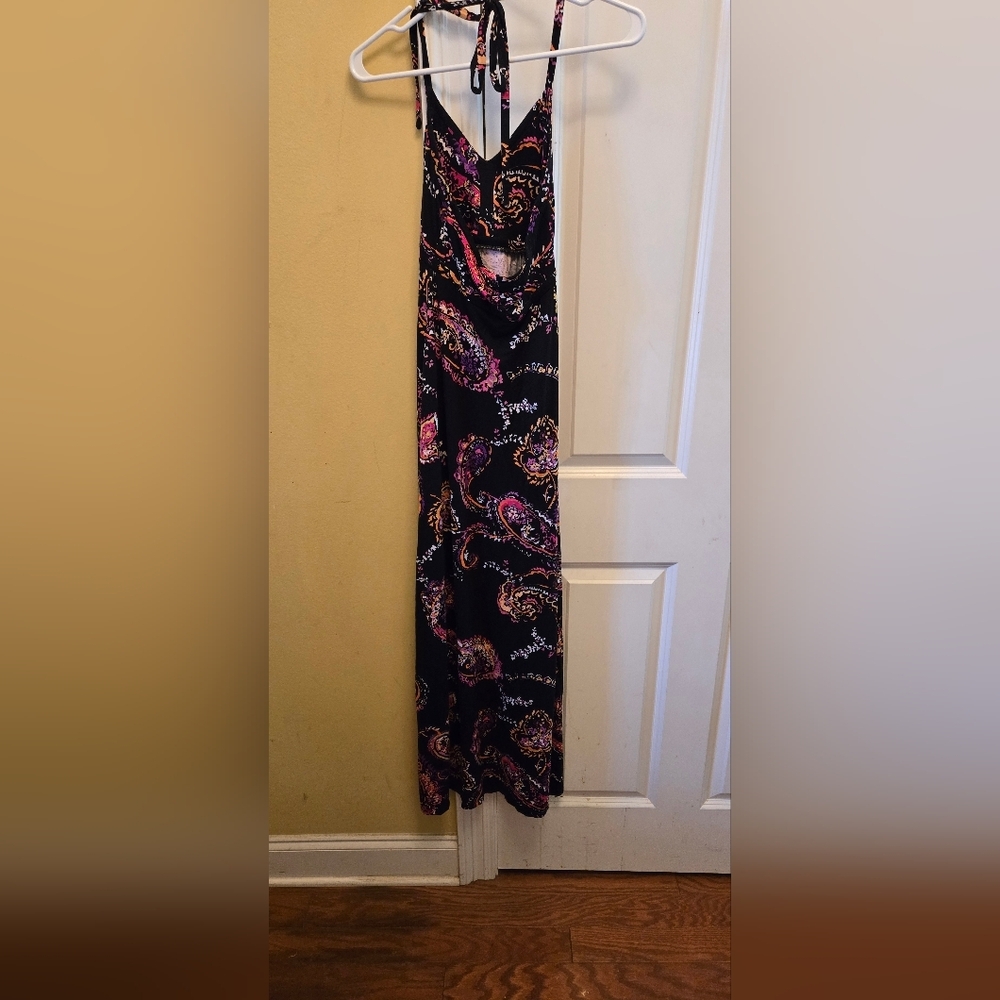 Express Womens Black and Pink Halter Maxi Sundress NWOT - Picture 3 of 4